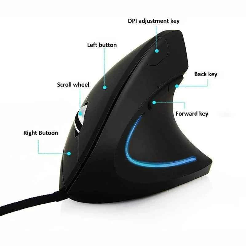 Wired Light Up Ergonomic Mouse